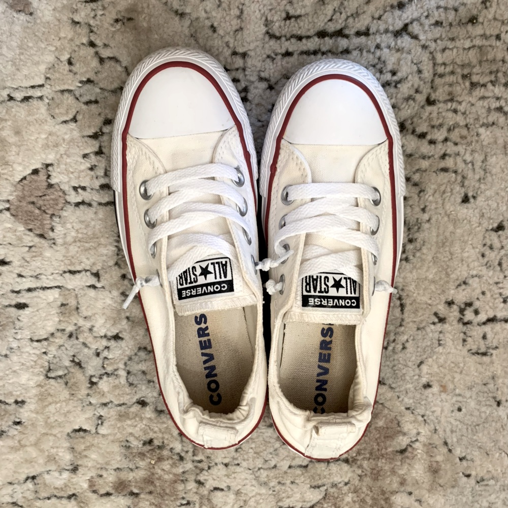 White Converse All Star Size 6.5 Slightly Worn Sold As Is